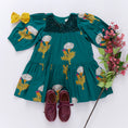 Load image into Gallery viewer, Girls Fiona Dress Emerald Marigold
