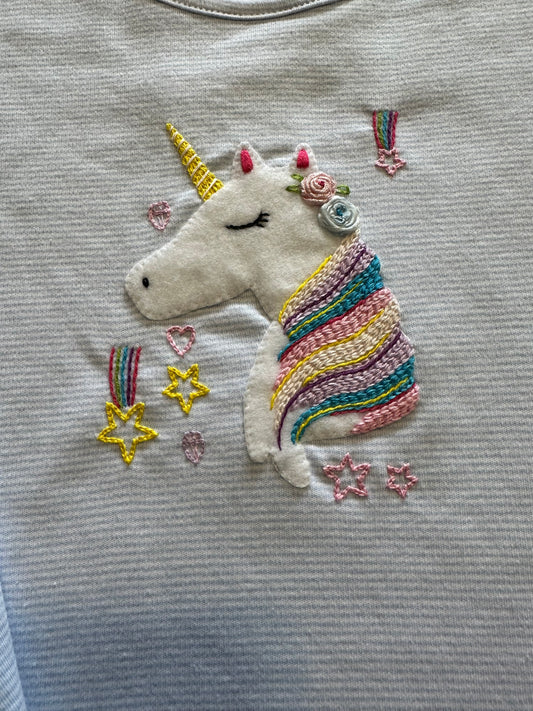 Rainbow Unicorn long sleeve with ruffle trim dress