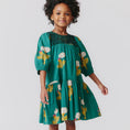 Load image into Gallery viewer, Girls Fiona Dress Emerald Marigold
