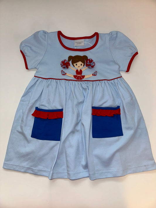 Cheerleader Popover Dress Blue/Red