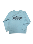 Load image into Gallery viewer, Powder Blue Shark Long Sleeve Performance Tee Shirt
