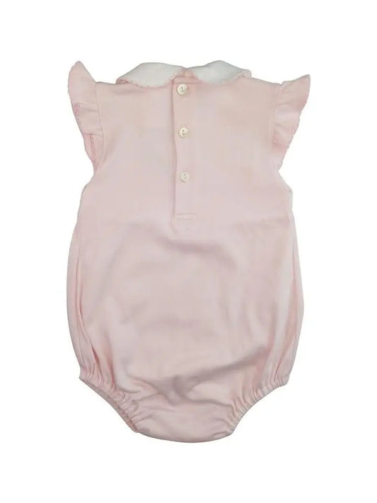 Hand Smocked Flower Pima Cotton Onesie