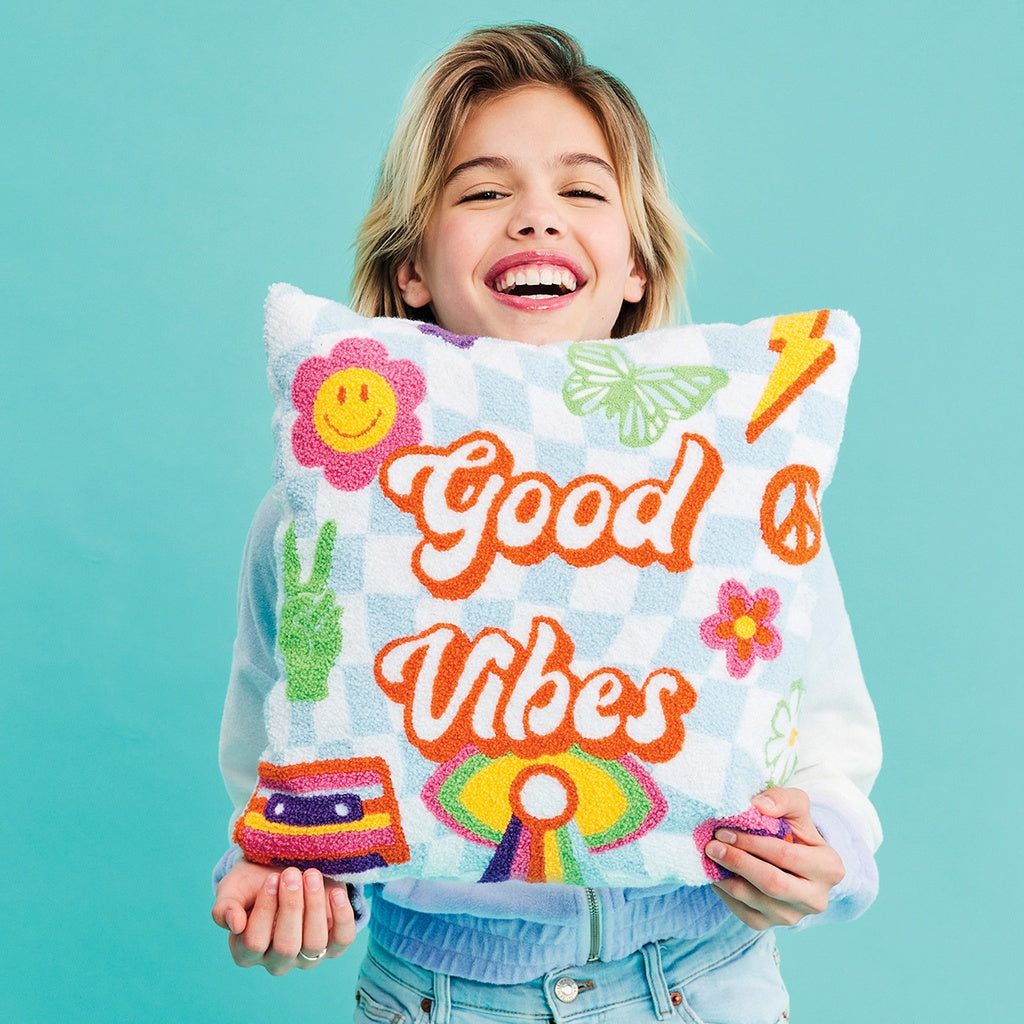 Good Vibes Chenille Plush Pillow