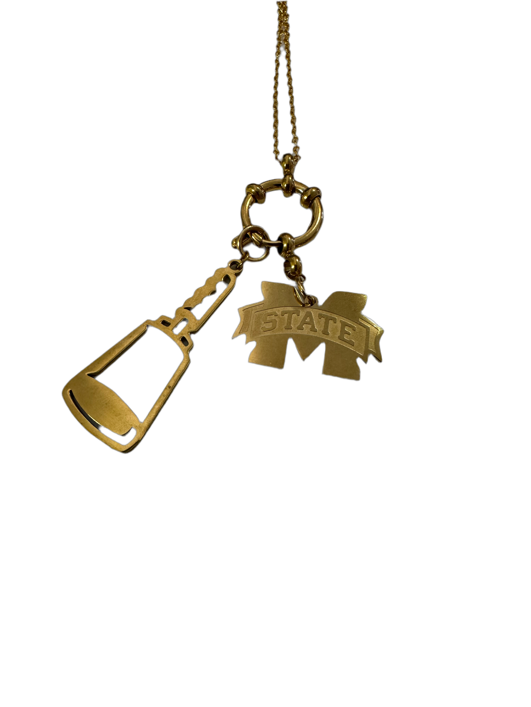 MS State and Cowbell charms necklace