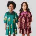 Load image into Gallery viewer, Girls Fiona Dress Emerald Marigold
