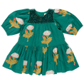 Load image into Gallery viewer, Girls Fiona Dress Emerald Marigold
