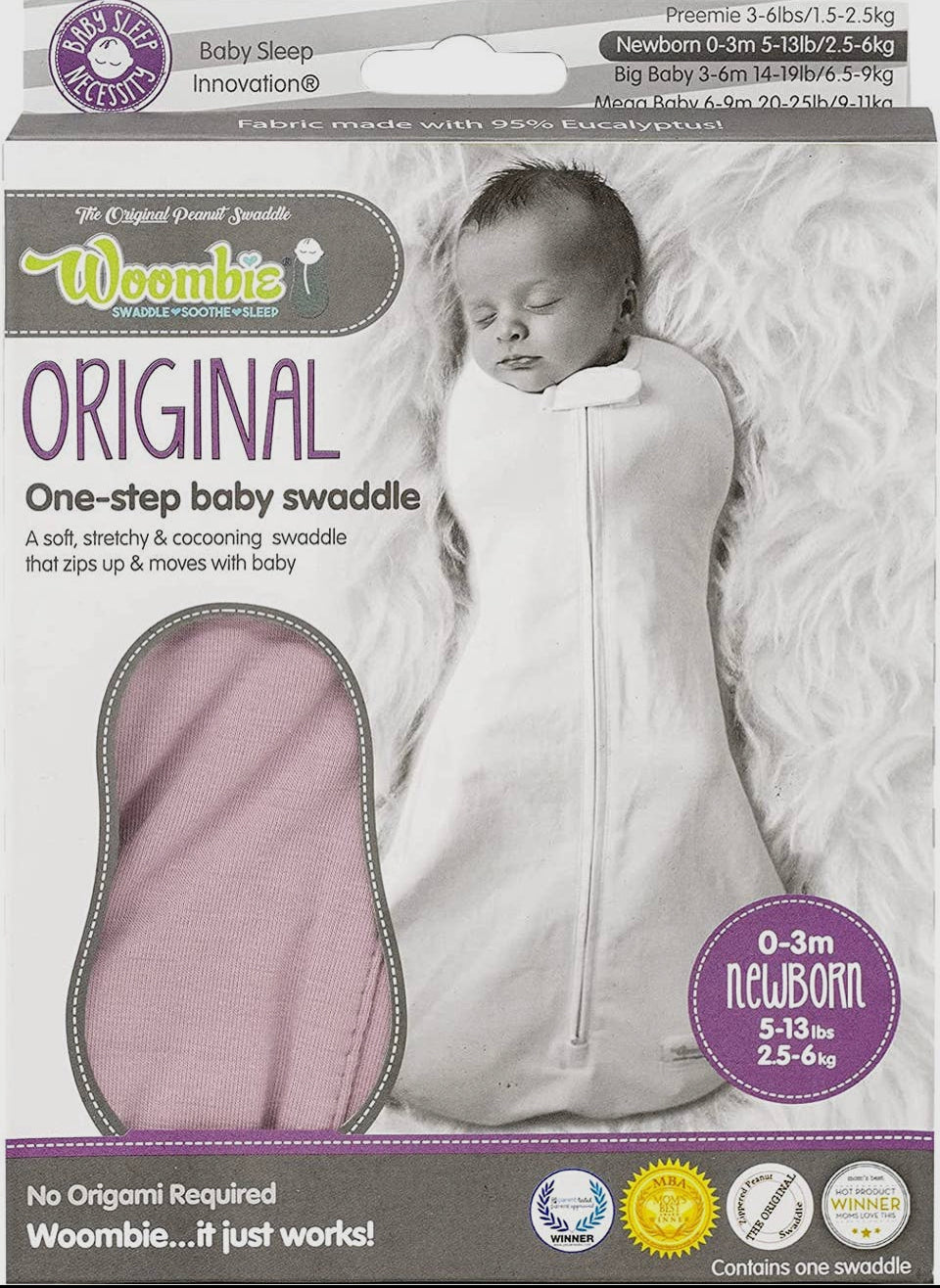 the Tencil (Eucalyptus)
Woombie Baby Swaddling Wrap- Dahlia Pink