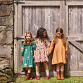 Load image into Gallery viewer, Girls Fiona Dress Emerald Marigold
