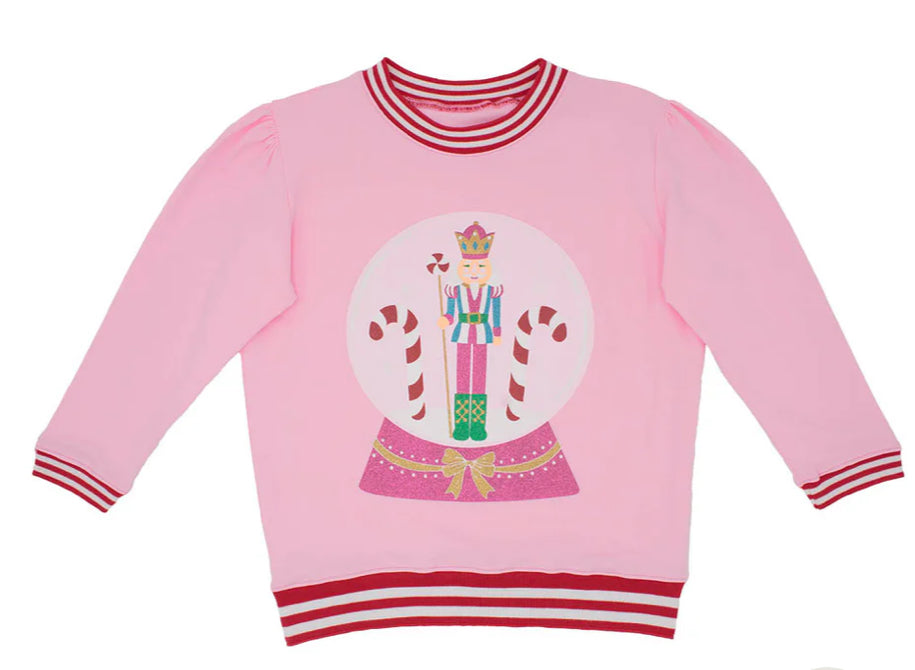 Holly Light Pink Sweatshirt Glitter Nutcracker