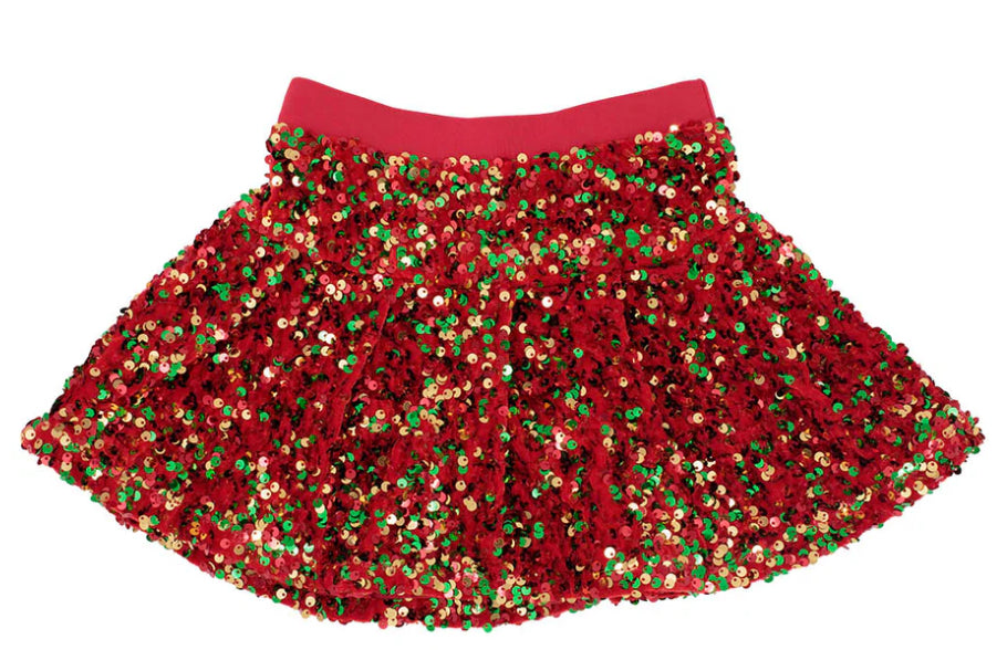 Sequin Velvet Skort CHRISTMAS