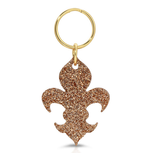 Glitter Keychain - Fleur De Lis