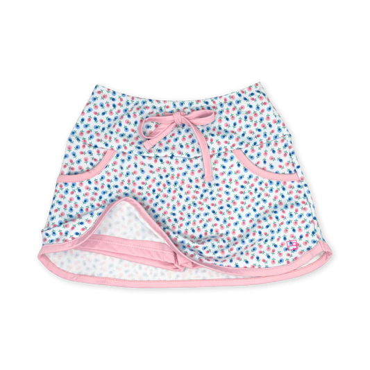 Tiffany Tennis Skort - Kindness Blooms Floral, Cotton Candy Pin