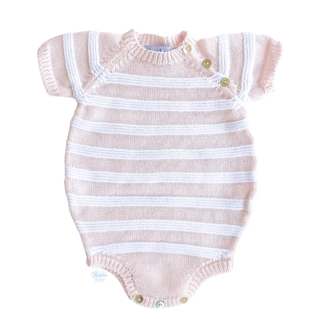 Mi Lucero White Stripe Bubble  in Pink