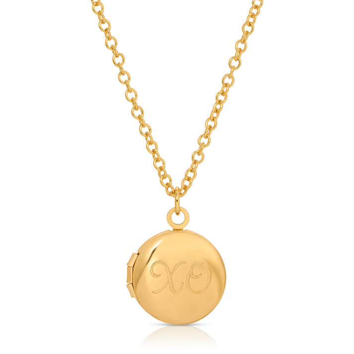 Mini Engraved Locket- Hugs and Kisses (XO)