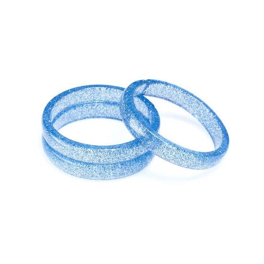 Lt Blue Glitter Bangle/Bracelet Set/3