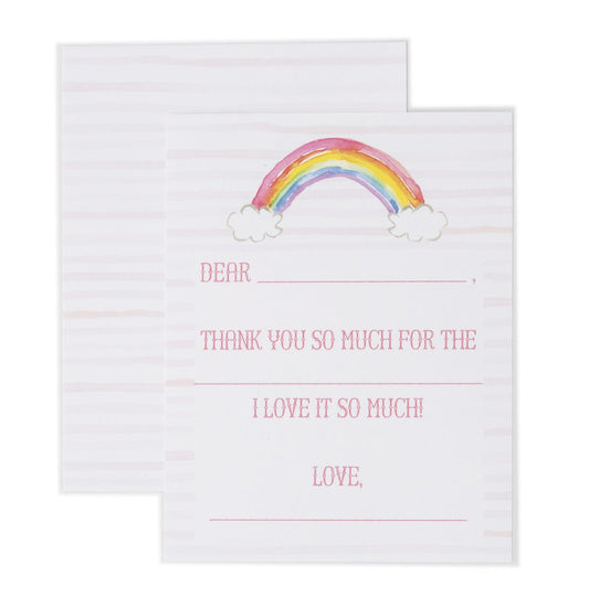 Over the Moon Thank You Cards- Rainbow