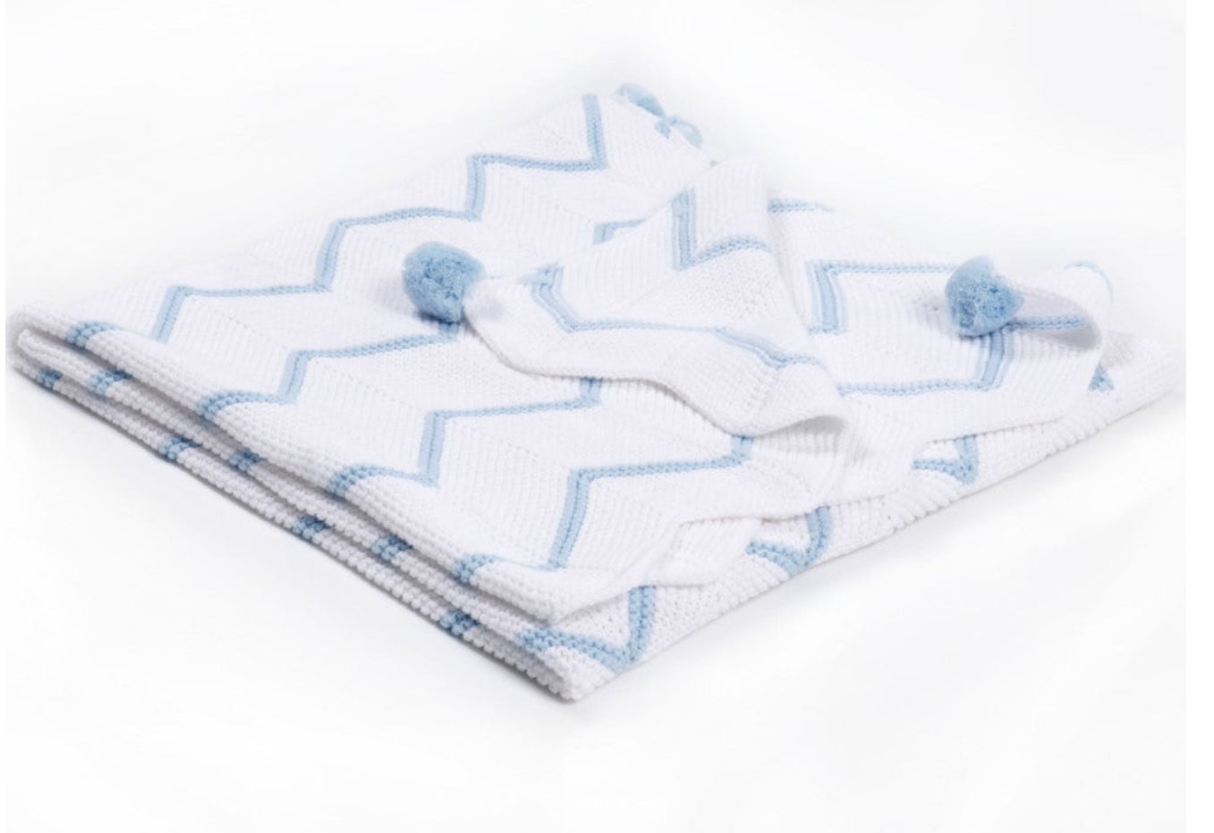 Blue Chevron Stroller Blanket