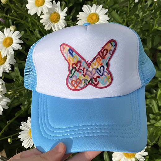 MK Decker Light Blue Butterfly" Trucker Hat