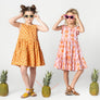 Girls Eloise Dress - Orange Dahlia